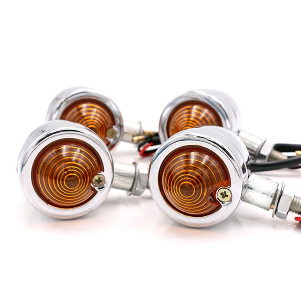 Combo 4 xi nhan xe máy hình hột vịt vỏ sắt mặt nhựa dùng độ xe classic win cafe racer, tracker