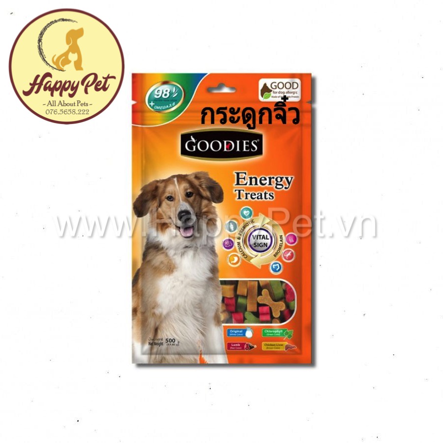 BÁNH XƯƠNG GẶM VỆ SINH RĂNG MIỆNG BỔ SUNG CHẤT XƠ VÀ CANXI CHO CÚN GOODIES ENERGY TREAT 500gram