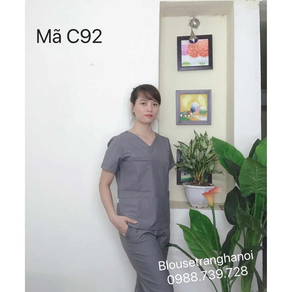 Bộ Scrub nữ cho bác sỹ - y tá - phòng khám - bệnh viện - Blouse trắng Hà Nội