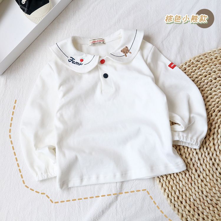Áo Thun Cotton Tay Dài Thêu Họa Tiết Phong Cách Nhật Hàn Thời Trang Mùa Thu 2022 Dành Cho Bé Trai Gái