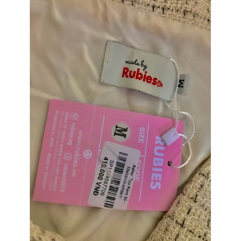 PASS LẠI ÁO RUBIES ASHER TOP KEM SIZE M