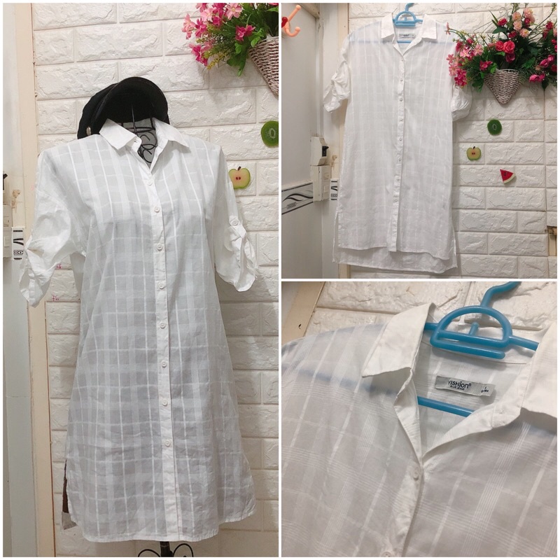 Áo sơ mi xô trắng dưới 65 kg