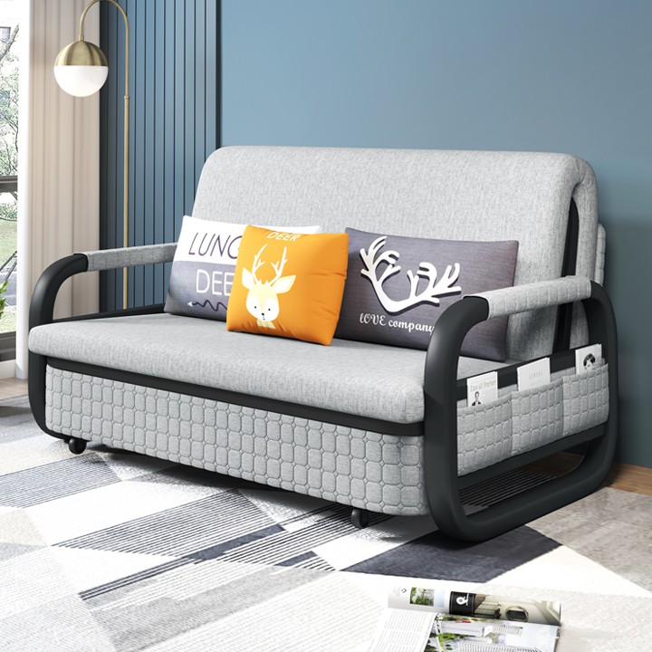 Sofa Giường Thông Minh, Sofa Giường Bắc Âu 1m3, 1m6 Siêu Tiện Lợi Có Bọt Biển Có Thể Tháo Rời