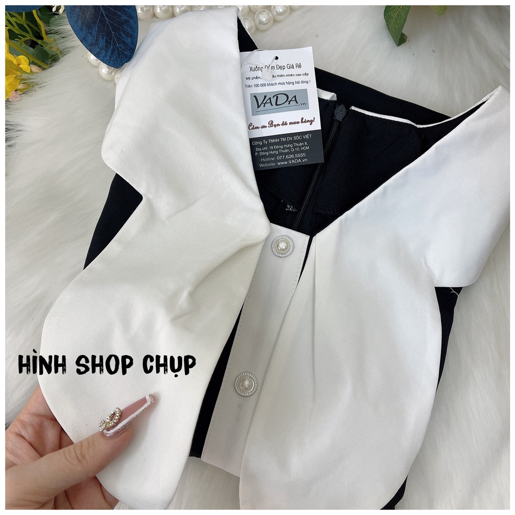 Đầm váy dáng xòe Tiểu Thư cổ Cắt hình nơ size S M L
