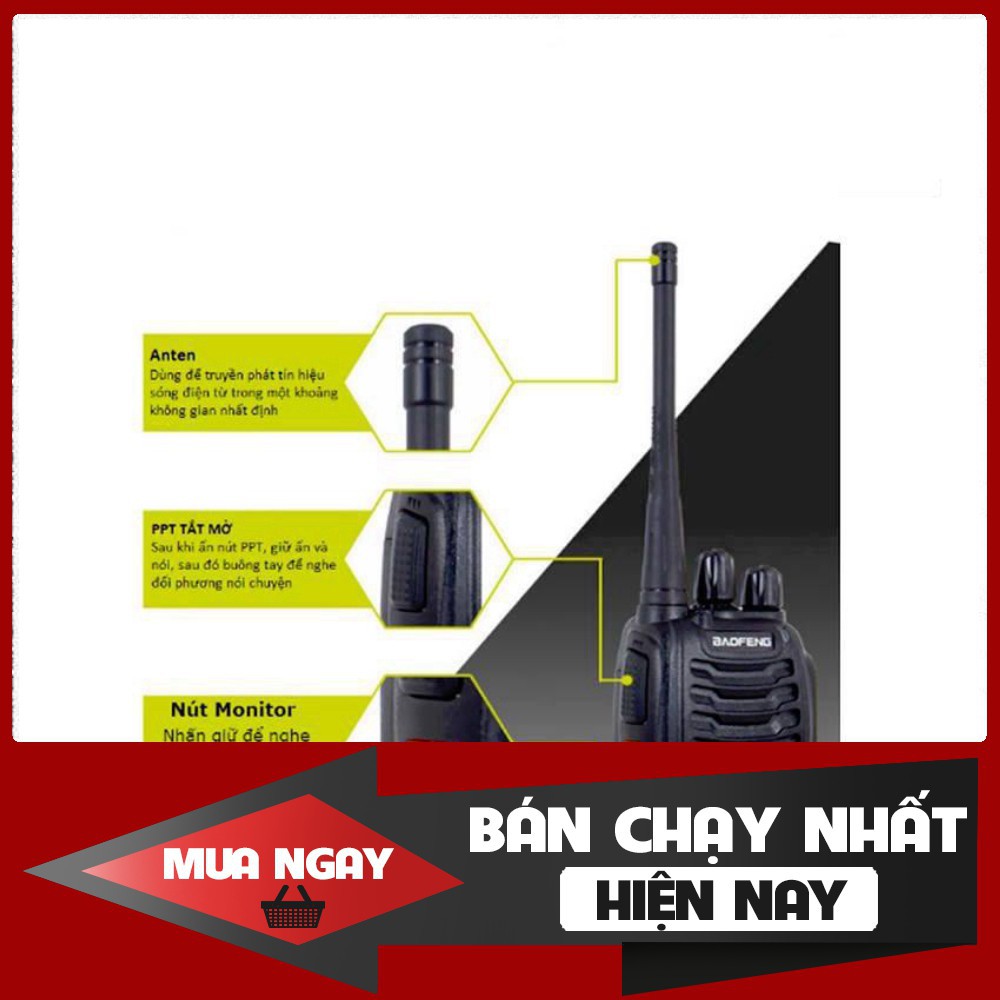 [FREESHIP] Combo 2 Cái bộ đàm Baofeng 888s ( bắt sóng xa 4km) - Hàng chất lượng, cam kết giá tốt nhất miền nam - Hàng ch