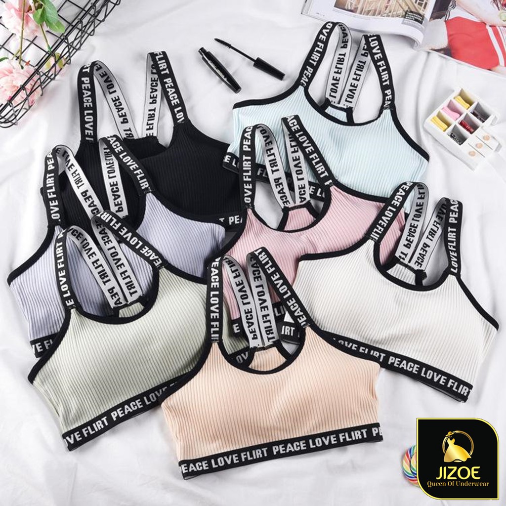 Áo bra nữ thể thao tập GYM len gân tăm 2 dây JIZOE ALT25