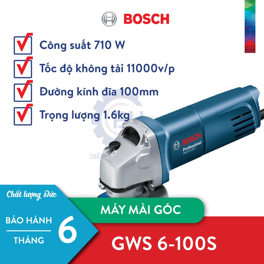 MÁY MÀI GÓC BOSCH GWS 6-100S - HÀNG CHÍNH HÃNG