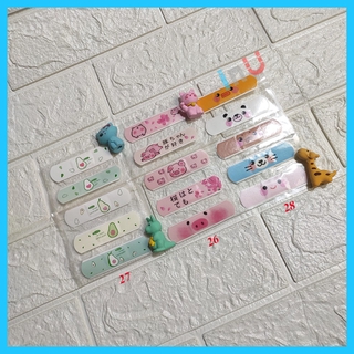 Vỉ 5 miếng băng keo cá nhân hoạt hình bé Bơ, Heo ủn, Gấu cute