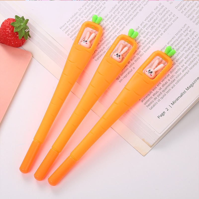 Bút Mực Gel Màu Đen Hình Củ Cải Dễ Thương