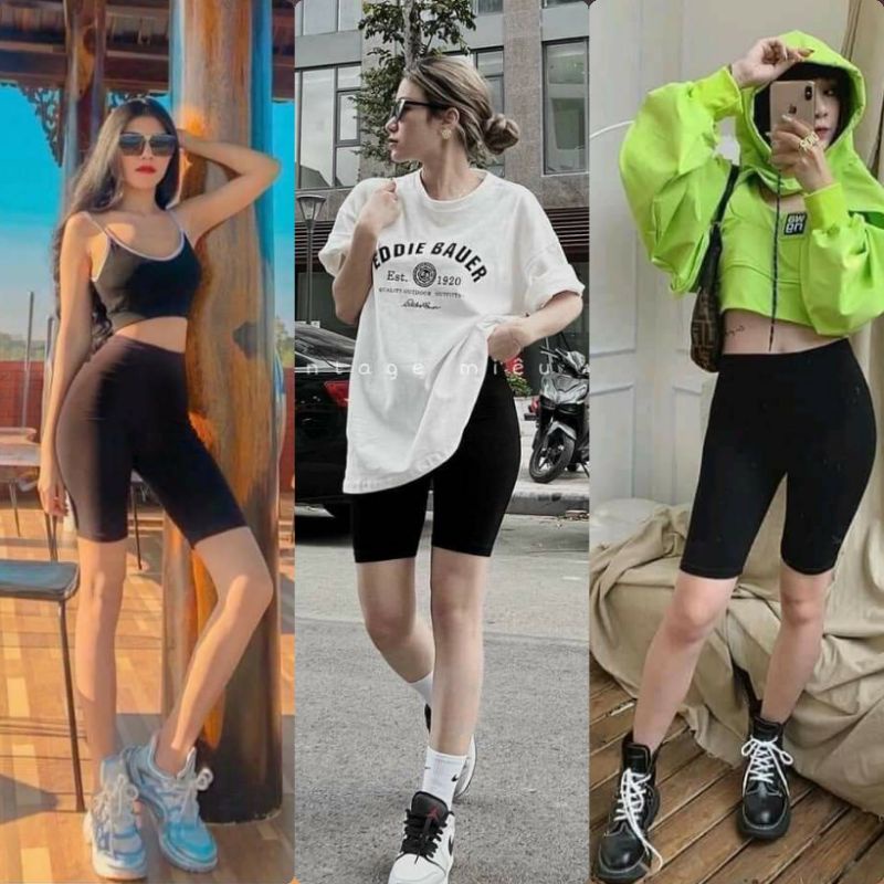 [XẢ HÀNG] QUẦN LEG ĐÙI BIKER SHORT, QUẦN ĐÙI LEGGING THỂ THAO