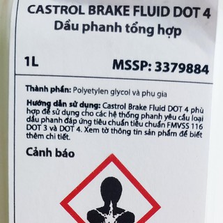 Dầu Thắng Castrol Brake Fluid Dot 4 - 1L