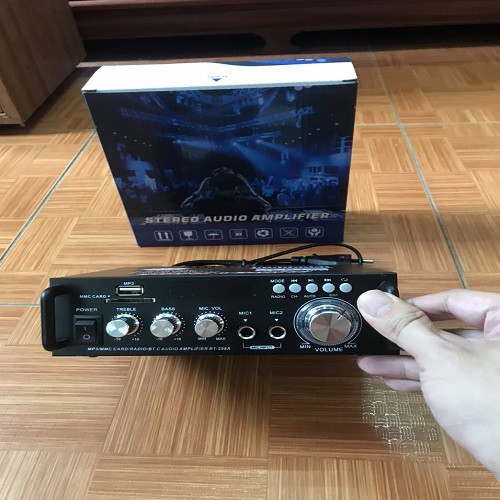 Amply mini 12v 220v bluetooth BT-298a hàng cao cấp LOẠI 1 (có nút lặp lại bài, tiếng ra 2 vế)