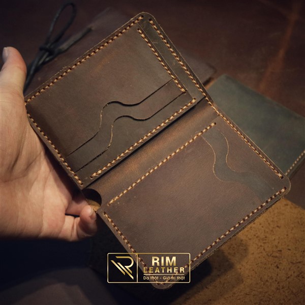 Ví Da bò sáp, nhỏ gọn và độc đáo. BẢO HÀNH 2 NĂM.