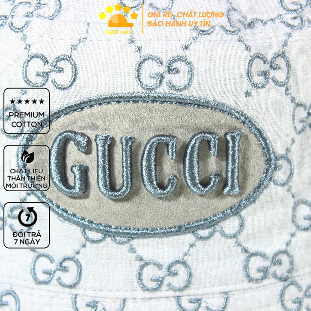 Mũ Bucket Nón Bucket Tai Bèo Vành Cụp Nam Nữ GC Vải Kaki Cotton 2 lớp gucci Unisex - Royal Caps