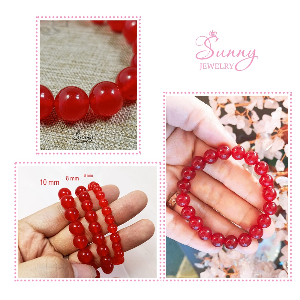 Vòng tay phong thủy may mắn màu đỏ A011, vòng tay hợp mệnh HỎA, THỔ dành cho nữ - Sunny Jewelry