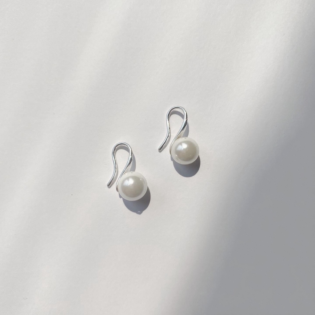 Khuyên Tai Bạc Nữ S925 CaoBac Silver Móc Trai Sang Chảnh Cho Bạn Nữ Đi Chơi Đi Tiệc