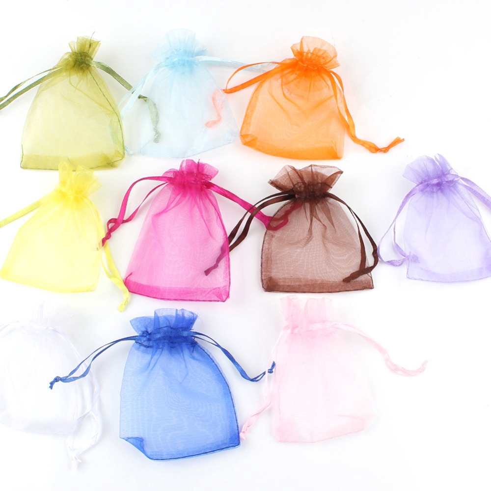 Bộ 10 túi vải organza 17x23cm dùng đựng quà sinh nhật / trang trí tiệc cưới đa năng tiện dụng