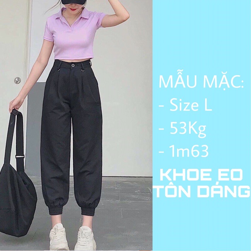 Áo croptop nữ Polo cổ bẻ, dáng ôm nhẹ chất cotton co dãn thoáng mát. | BigBuy360 - bigbuy360.vn