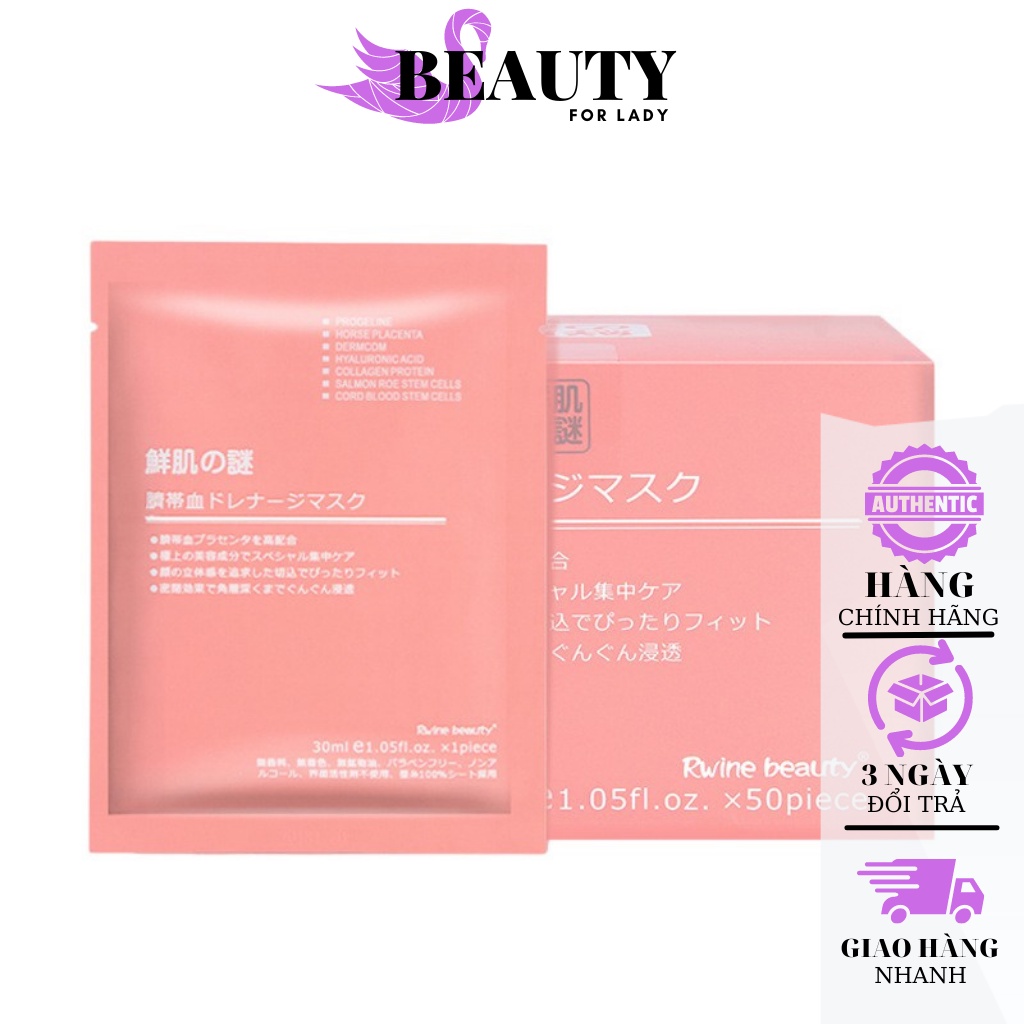 Mặt Nạ Nhau Thai Cừu Cuống Rốn Tế Bào Gốc Nhật Bản Rwine Beauty- Dưỡng da, cấp ẩm, tái tạo Collagen (Nhận Sỉ)