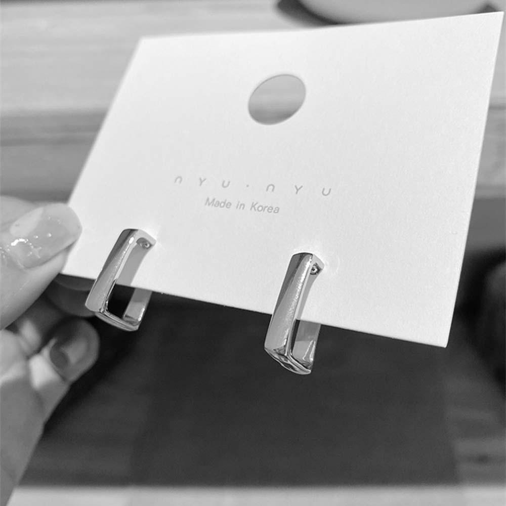 USNOW Khuyên Tai Dạng Vòng Màu Bạc Cá Tính Thời Trang Cho Nữ