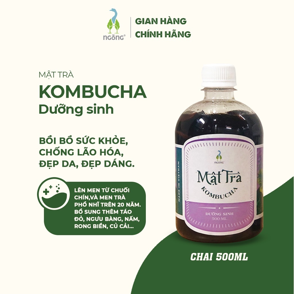 (MUA 3 TẶNG 1) Mật trà Kombucha Dưỡng sinh 500ml