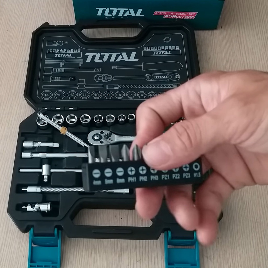 ĐỒ NGHỀ TOTAL Bộ 45 Socket  & cần 2 chiều THT141451
