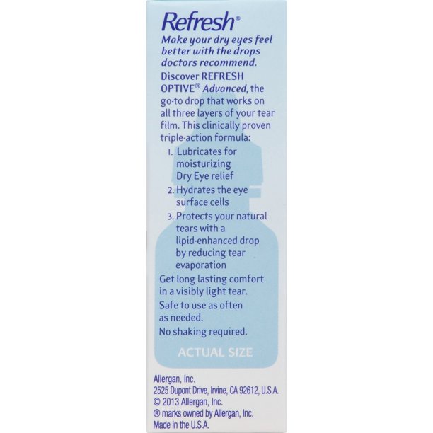 [DATE 2/2023] Refresh Optive Advanced Lubricant Eye Drops 10ML