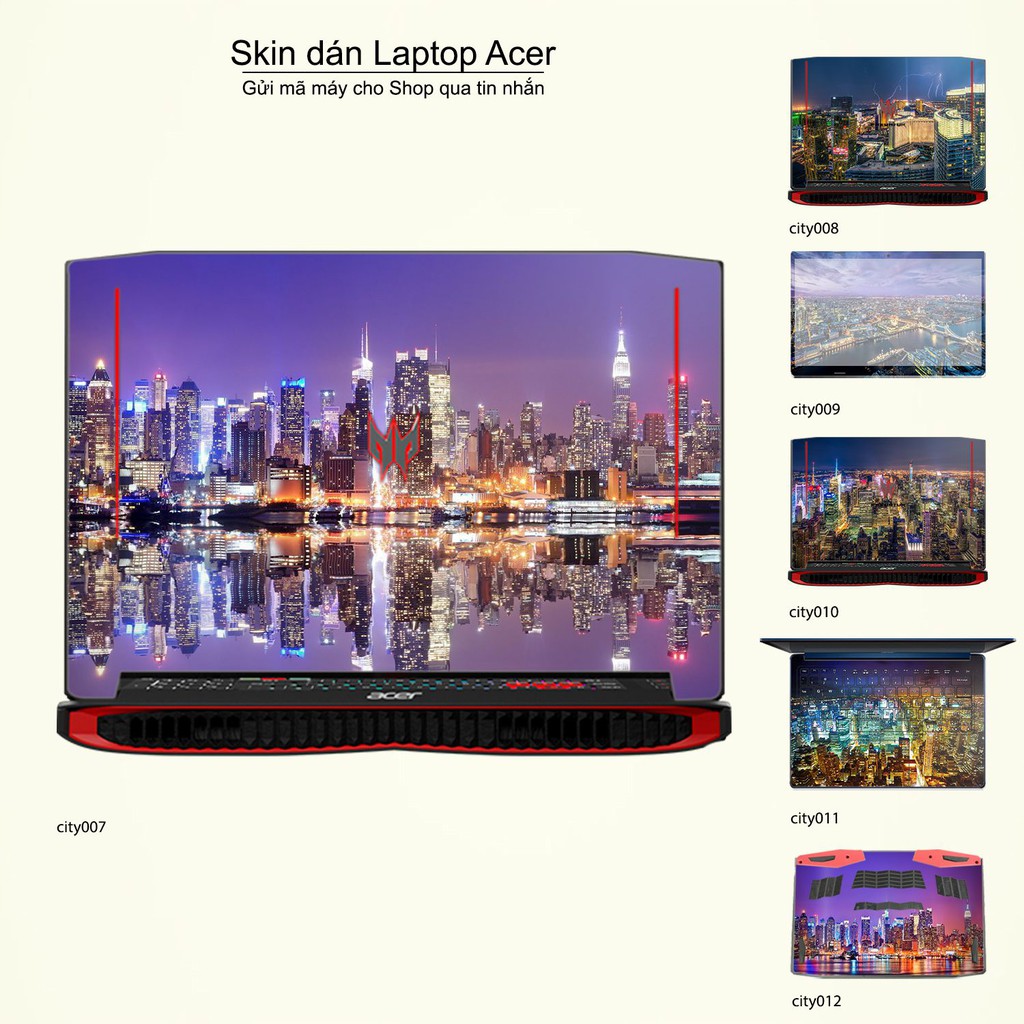 Skin dán Laptop Acer in hình thành phố _nhiều mẫu 2 (inbox mã máy cho Shop)