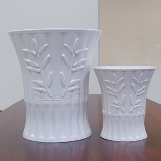 Chậu Nhựa Trồng Cây Hoa Văn Trúc Giả Sứ 25x19x28cm  - Trồng Cây Cảnh, Hoa Kiểng, Cây Ăn Trái (Hàng VNXK)