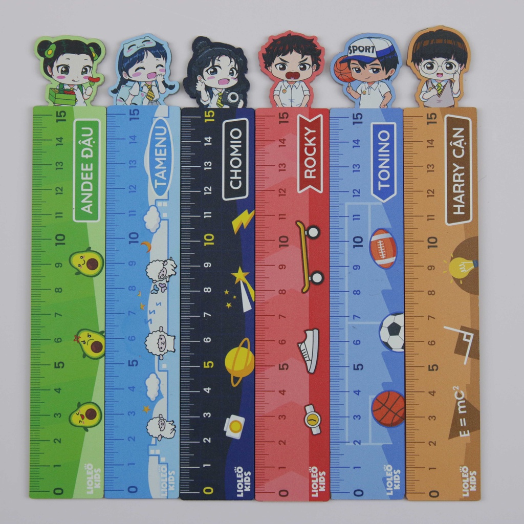 Thước kẻ hình nhân vật Lioleo Kids nhựa PVC 15cm
