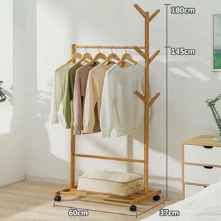 Kệ treo quần áo đa năng bằng gỗ