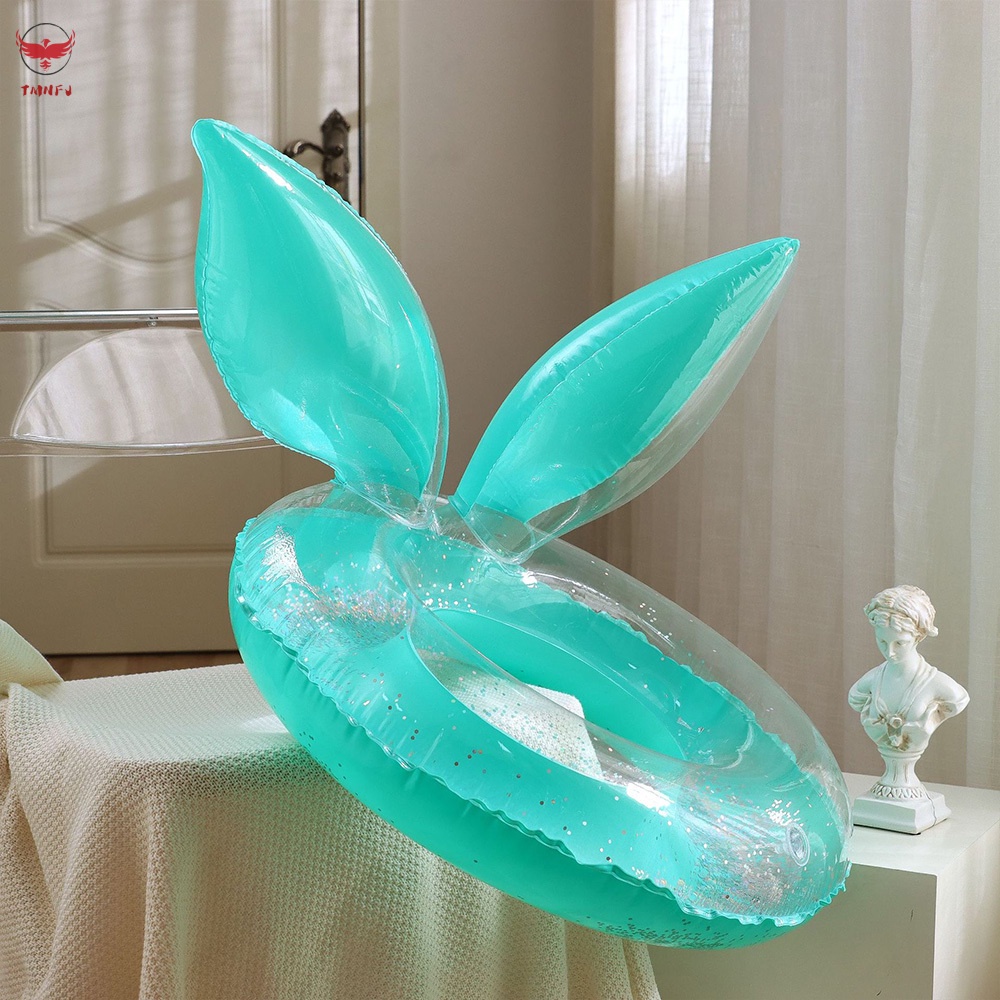 Phao Bơi Hình Tai Thỏ Bằng PVC Đính Kim Sa Lấp Lánh Dễ Thương Cho Người Lớn