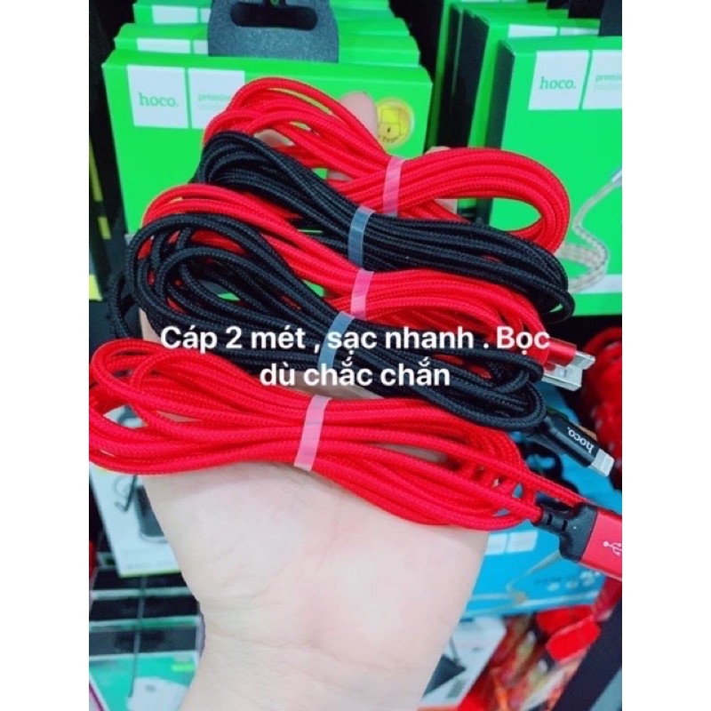 [1MÉT-2MÉT Lightning-Micro USB-Type C ] Dây Cáp Sạc nhanh bọc dù HoCo X14 cho ( iPhone IPad samsung ,oppo xiaomi, huawei