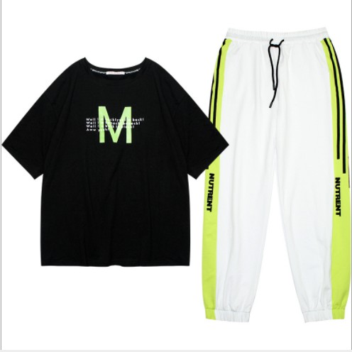 Quần jogger JEWIS trắng - vạt xanh đen - J57