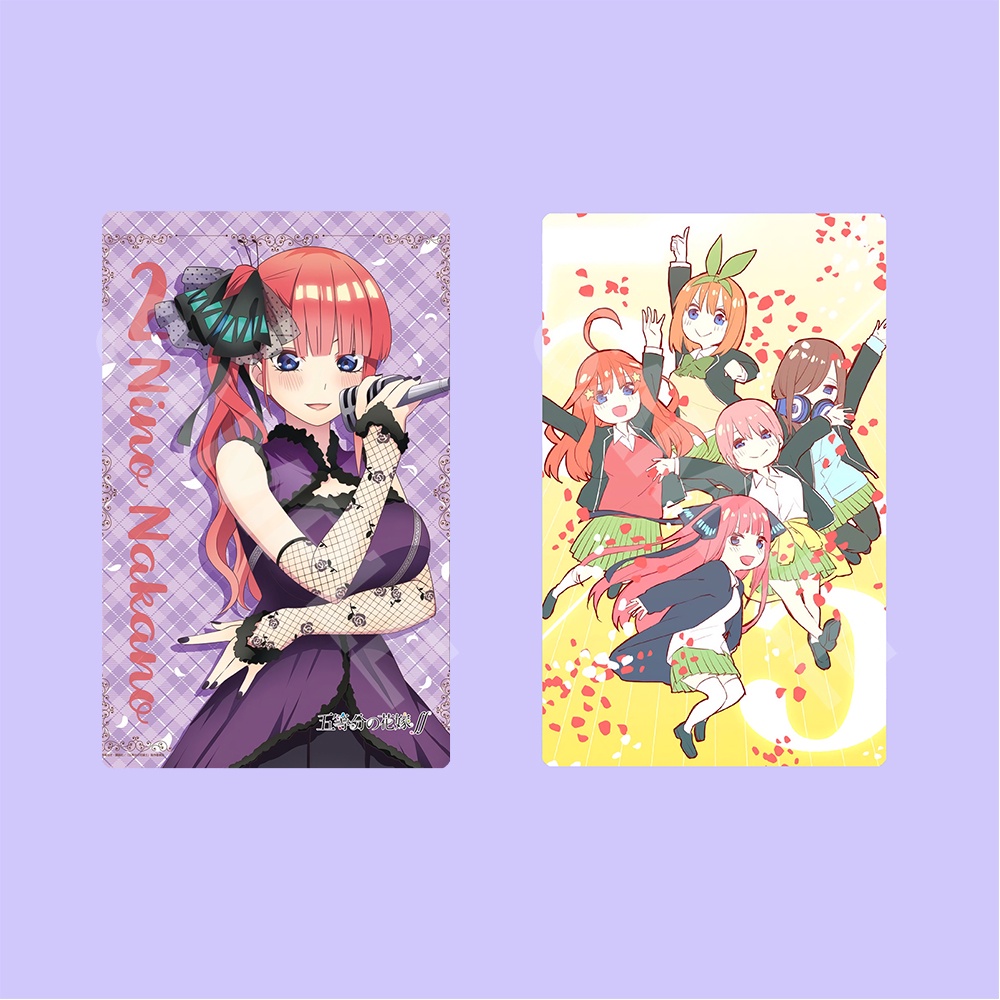 Ảnh card bo góc in hình Gotoubun No Hanayome BIỂU DIỄN ver Nhà Có 5 Nàng Dâu thẻ bo viền 5*8cm