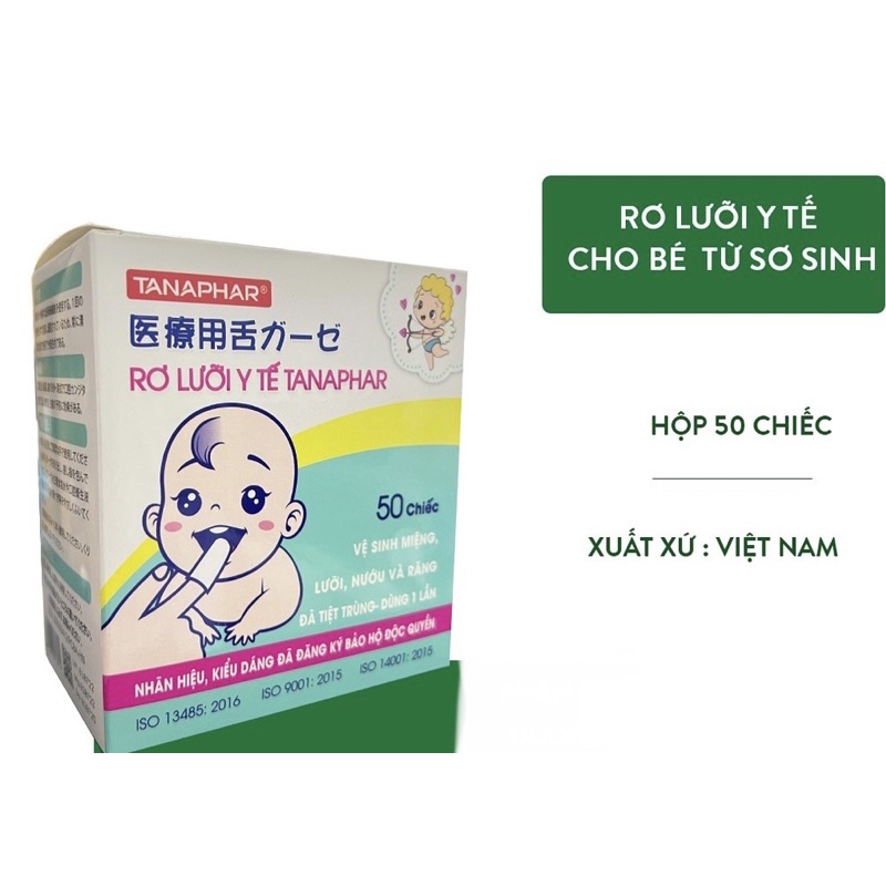 Gạc vải rơ lưỡi  tiệt trùng Tanaphar cho Bé - Vệ sinh răng miệng Nướu Tana - SGP