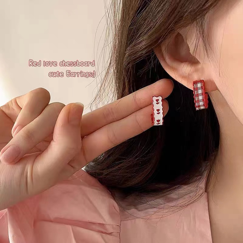 Bông Tai Mạ Bạc 925 Hình Chữ U Kiểu Dáng Mới Lạ Phong Cách Hàn Quốc