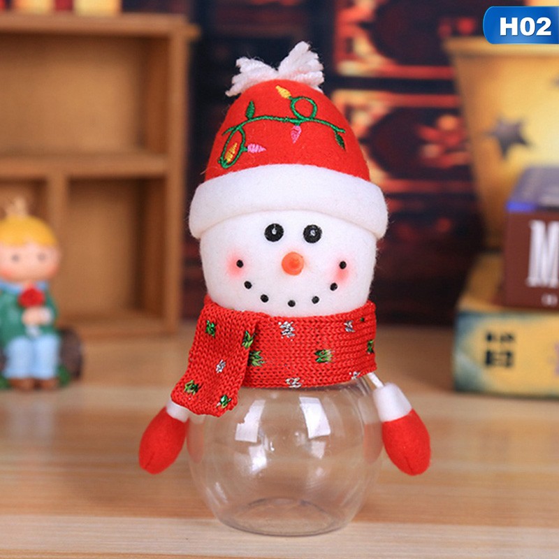 Hộp nhựa trong suốt đựng kẹo hình Giáng Sinh ngộ nghĩnh 7 x 17cm