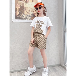 Set bộ quần áo màu hè GUGOL dành cho bé gái 18-45kg. Chất vải thoáng mát. MA01