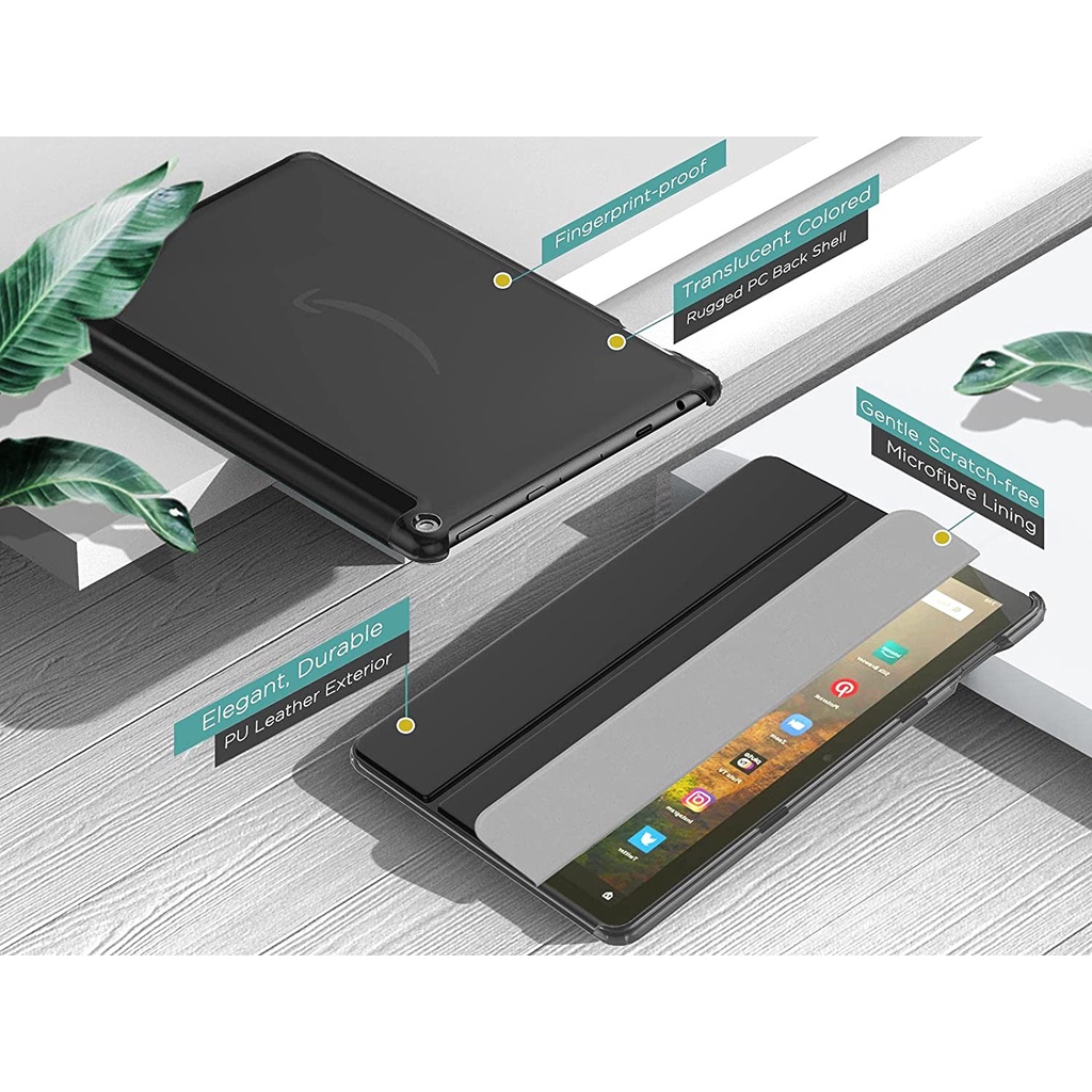 Bao Da Máy Tính Bảng PU Mỏng Có Giá Đỡ Cho Amazon Kindle Fire HD 10 &amp; 10 Plus tablet (11th Gen 2021) 10.1 &quot;
