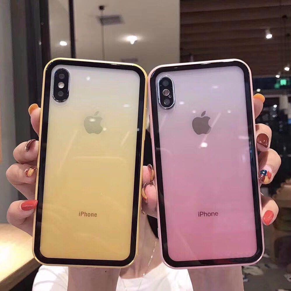 ❧ Ốp điện thoại lưng iPhone Net red x mobile phone case transparent gradient color iphoneXR/6s/7/8plus anti-drop silicone all-inclusive soft cover | BigBuy360 - bigbuy360.vn