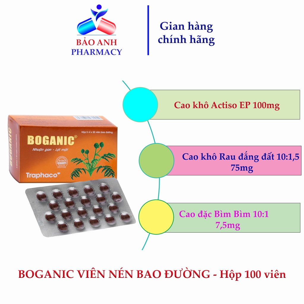 Viên uống Giải độc gan Boganic - Traphaco - Hàng chính hãng