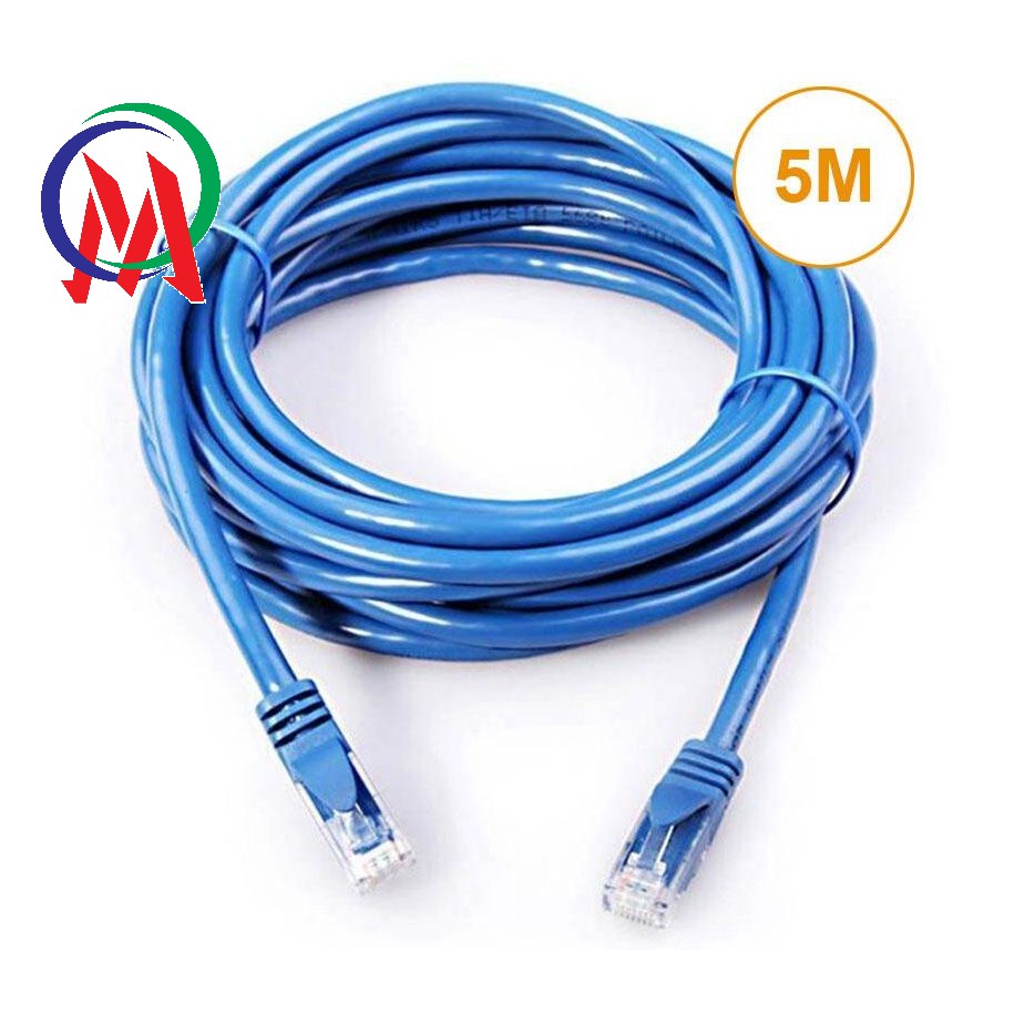 ( Bấm Sẵn 2 Đầu ) Cáp Mạng UTP Cat 5E Dây Xanh Cable Lan UTP Cat 5E - 5M