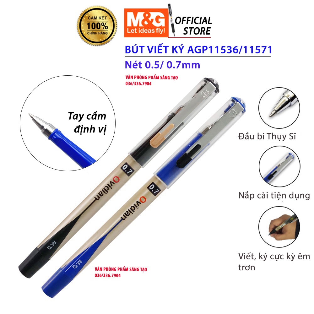Bút bi mực gel nét 0.5mm AGP11536 được Rubik văn chương sử dụng, đầu bi siêu mượt tay cầm định vị