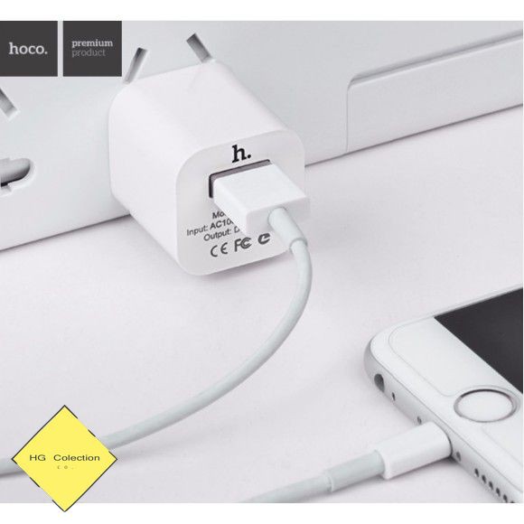 Củ Sạc 1A Hoco UH102+ Iphone Samsung + Android