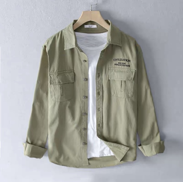 [Mã FAMAYMA2 giảm 10K đơn 50K] Sơmi kaki thêu phong cách mới cho mùa hè nặng động | BigBuy360 - bigbuy360.vn