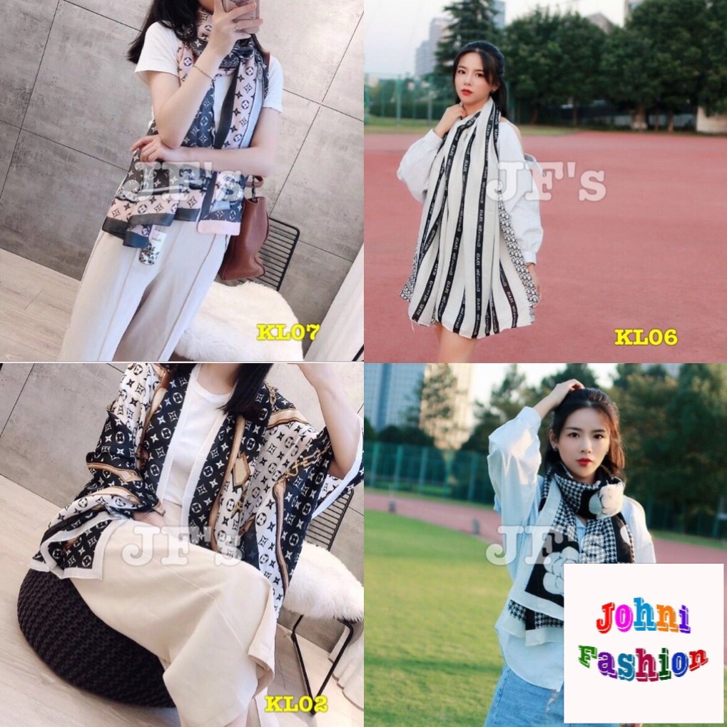 Johnifashion Khăn quàng nữ cotton lanh, khăn choàng thu đông phong cách thời trang Hàn Quốc