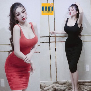 ĐẦM BODY SÁT NÁCH NHÚNG SƯỜN XINH KHÓ TẢ - QANU162