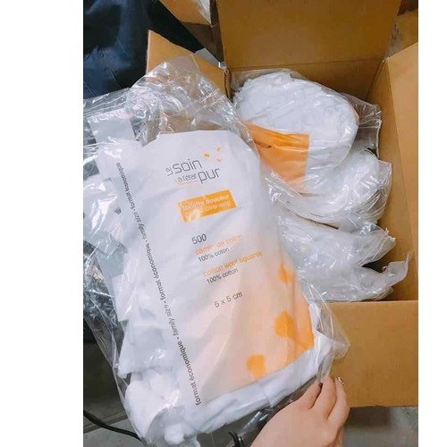 Bông tẩy trang TETRA Le Soin Laretat Pur 600 miếng của Pháp, 100% từ sợi bông thấm hút cực tốt, bông mềm mịn không bở vỡ | BigBuy360 - bigbuy360.vn
