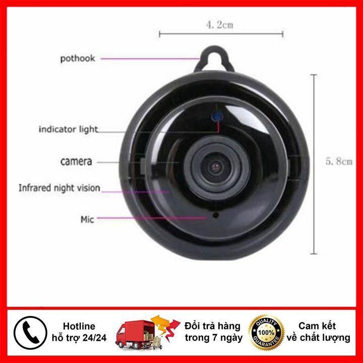 Camera IP WIFI mini Trong nhà dùng app V380 tích hợp hồng ngoại quay đêm